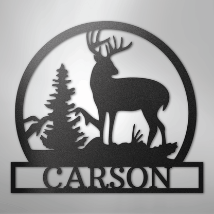 Custom Metal Wall Art - Personalized Deer Sign