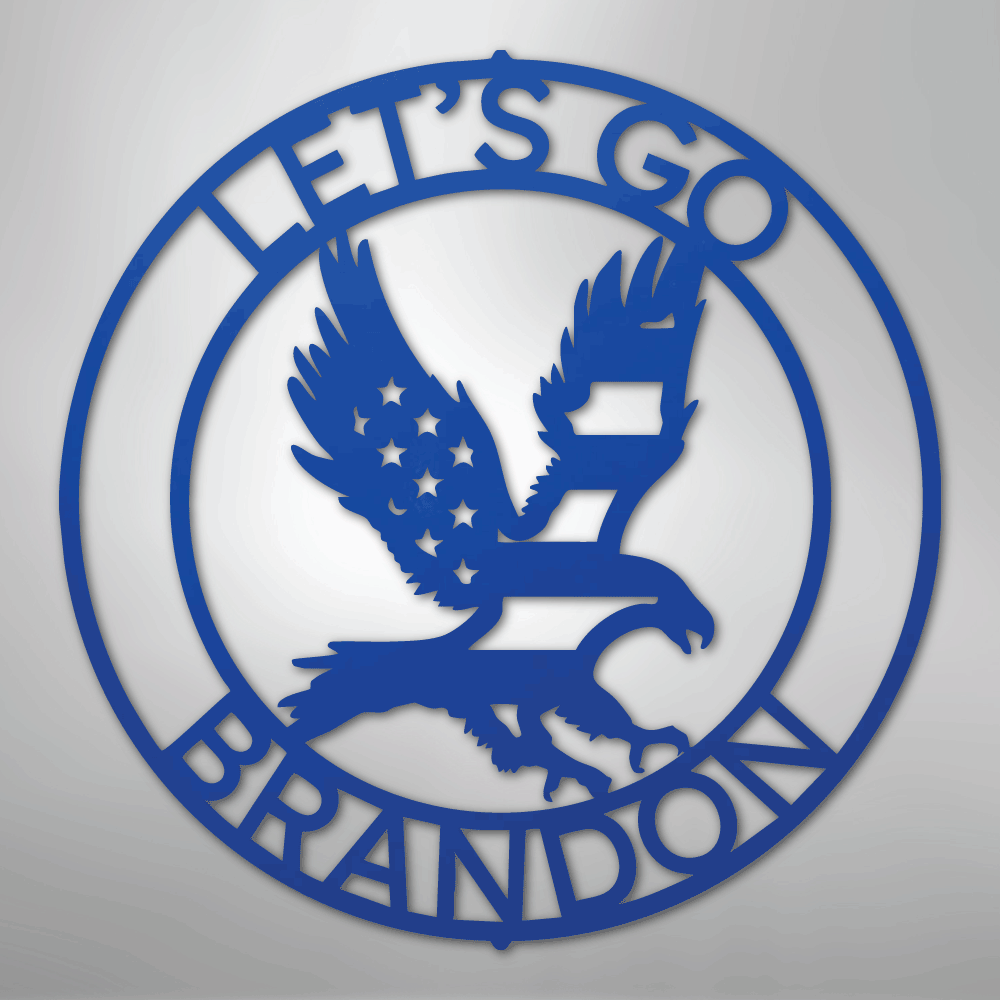 Custom Metal Wall Art - Personalized Patriotic Eagle Sign Blue