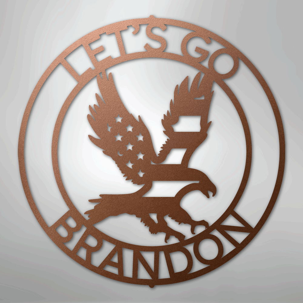 Custom Metal Wall Art - Personalized Patriotic Eagle Sign Copper