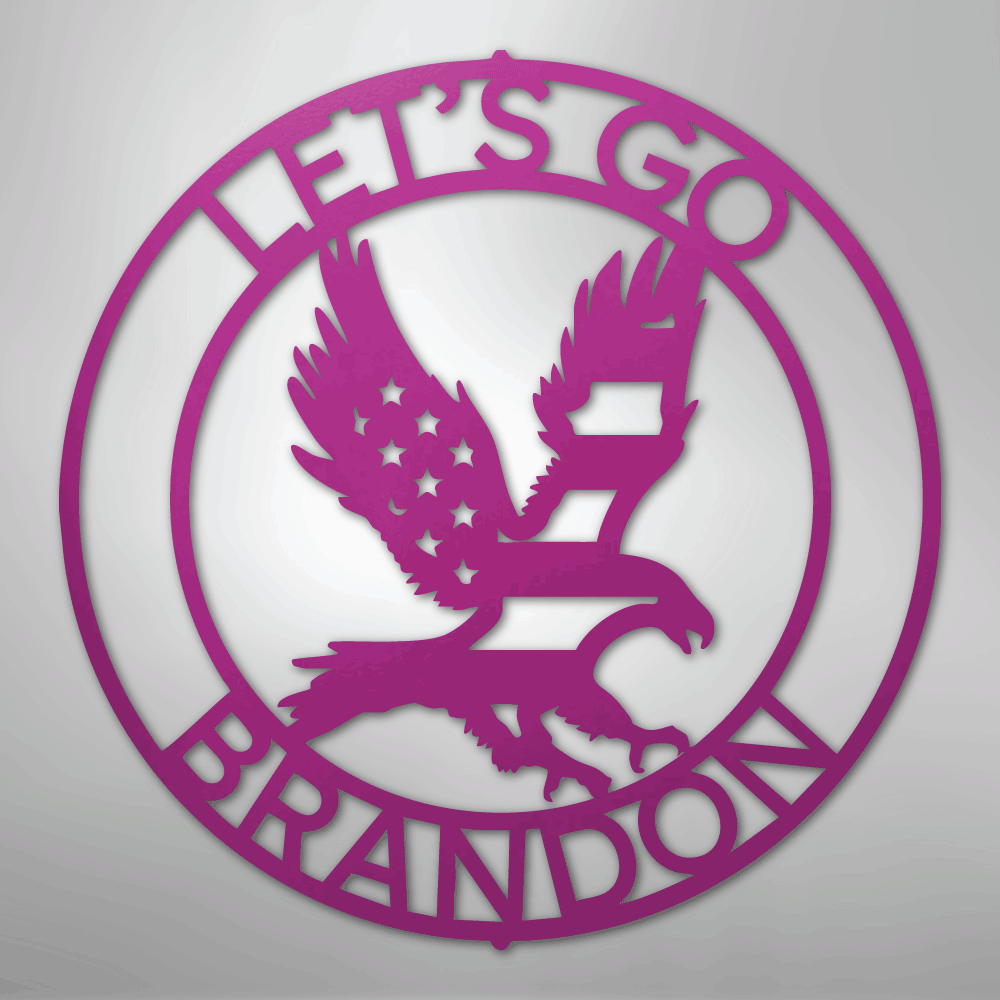 Custom Metal Wall Art - Personalized Patriotic Eagle Sign Purple