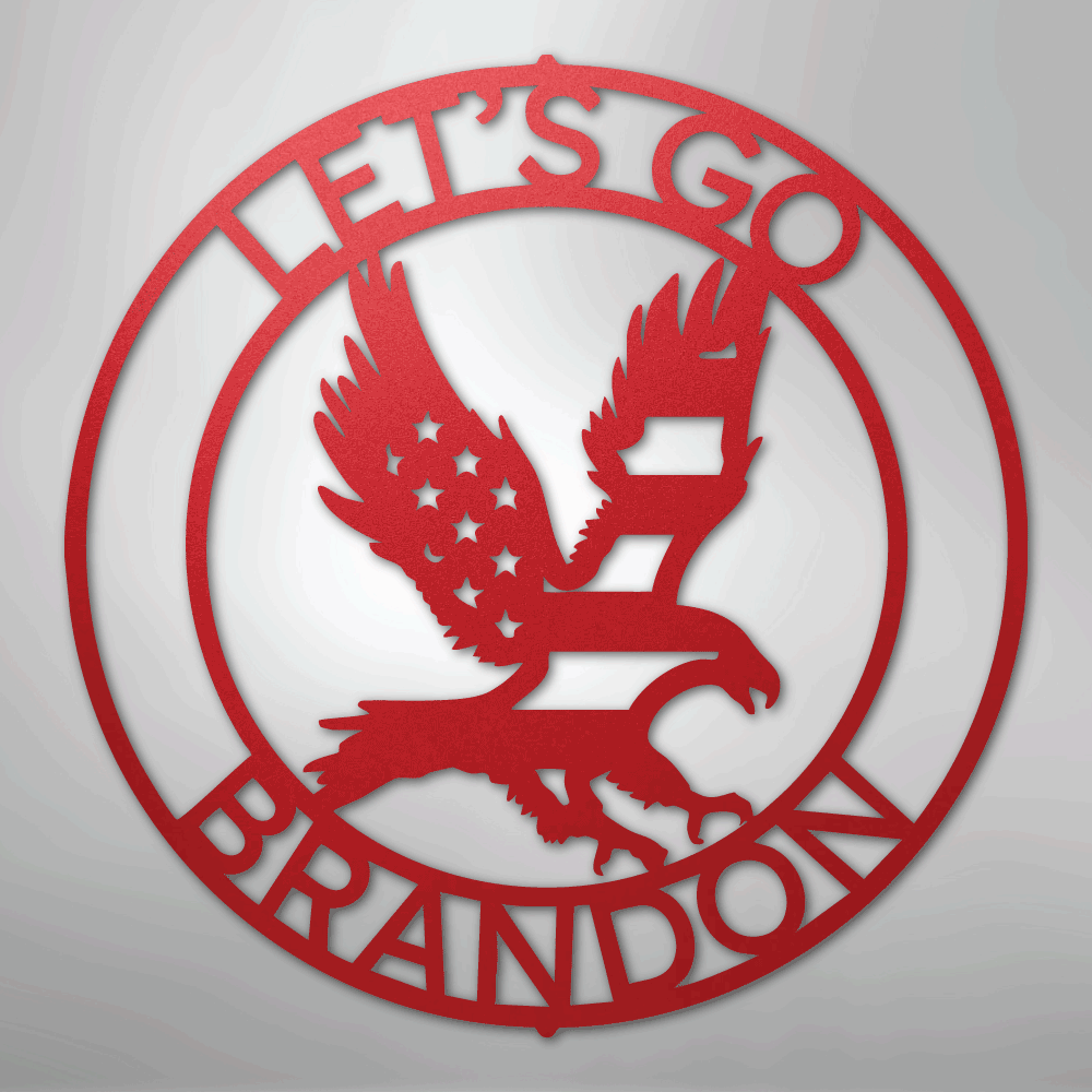 Custom Metal Wall Art - Personalized Patriotic Eagle Sign Red
