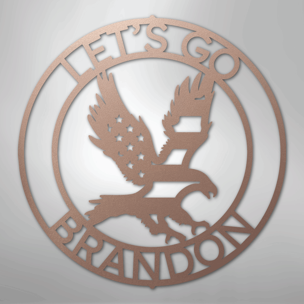 Custom Metal Wall Art - Personalized Patriotic Eagle Sign Rose