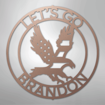 Custom Metal Wall Art - Personalized Patriotic Eagle Sign Rose