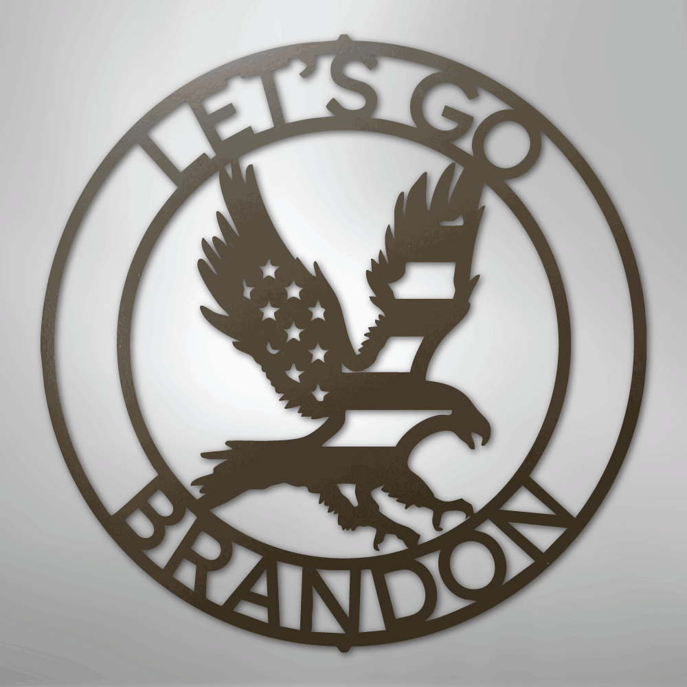 Custom Metal Wall Art - Personalized Patriotic Eagle Sign Stone