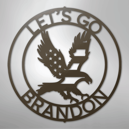 Custom Metal Wall Art - Personalized Patriotic Eagle Sign Stone