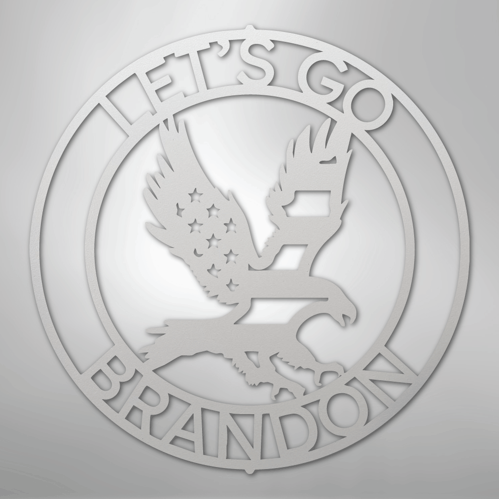Custom Metal Wall Art - Personalized Patriotic Eagle Sign White