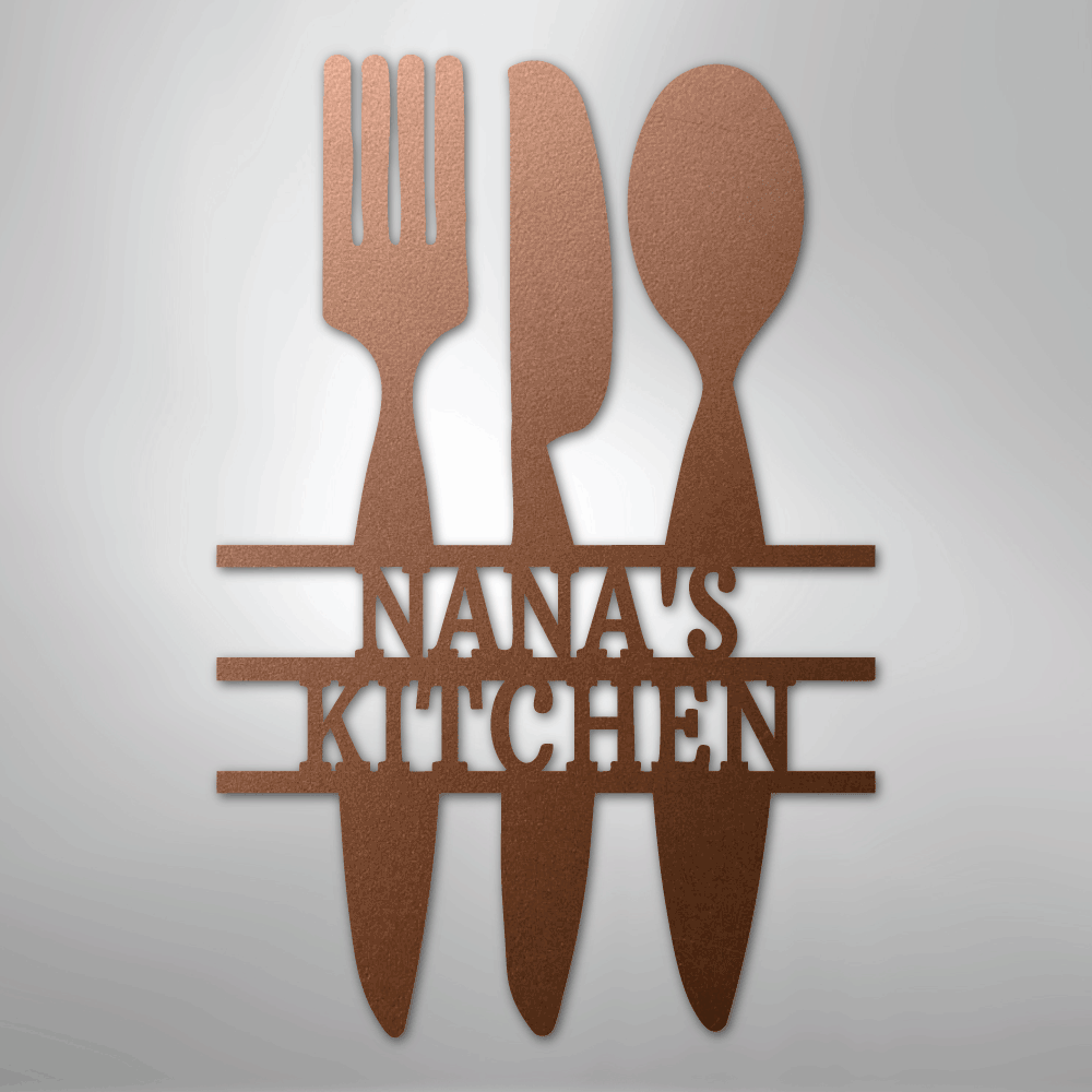 Custom Metal Wall Art - Personalized Kitchen Sign Copper