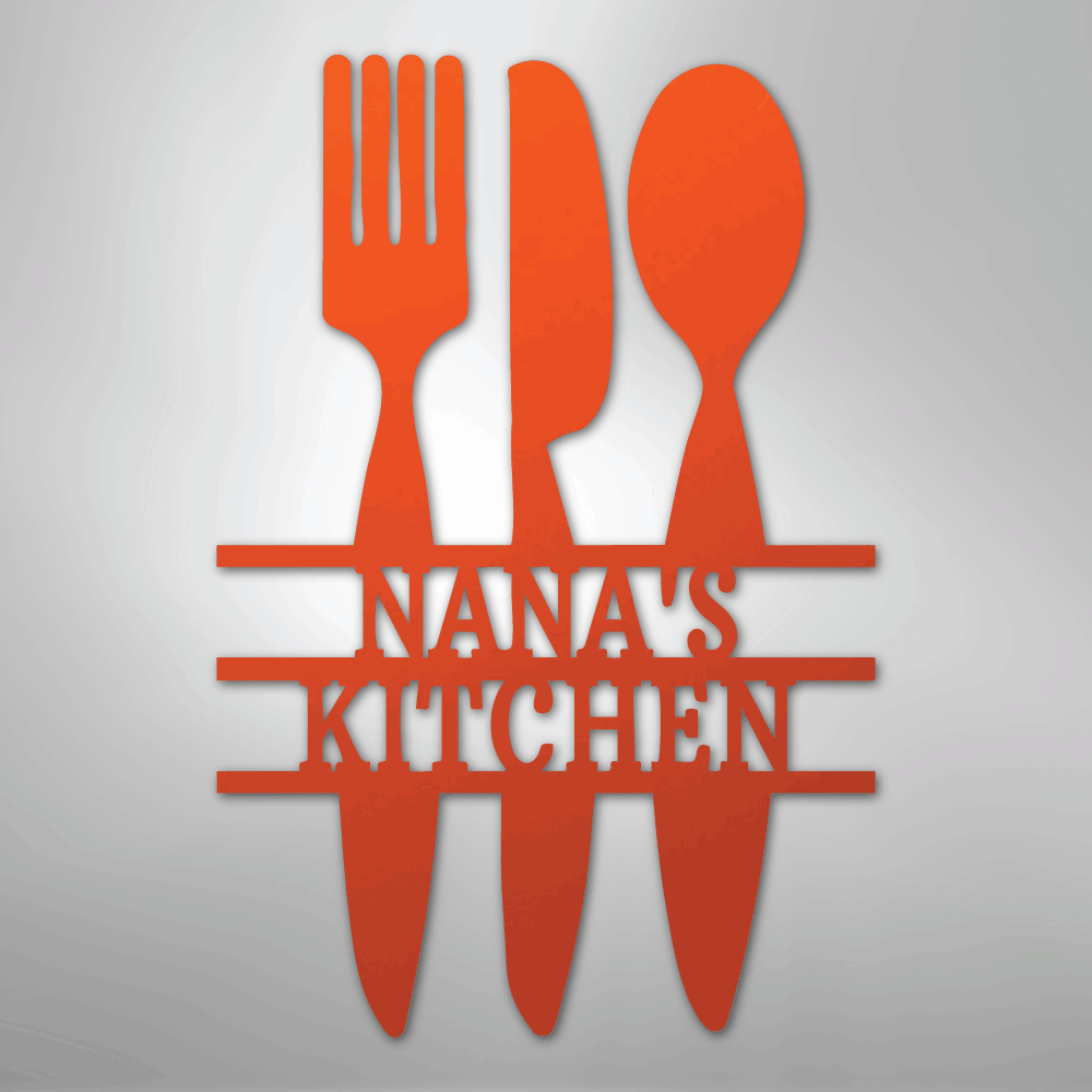 Custom Metal Wall Art - Personalized Kitchen Sign Orange