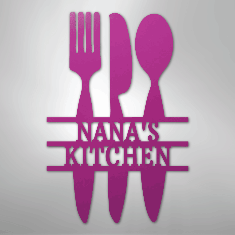 Custom Metal Wall Art - Personalized Kitchen Sign Purple