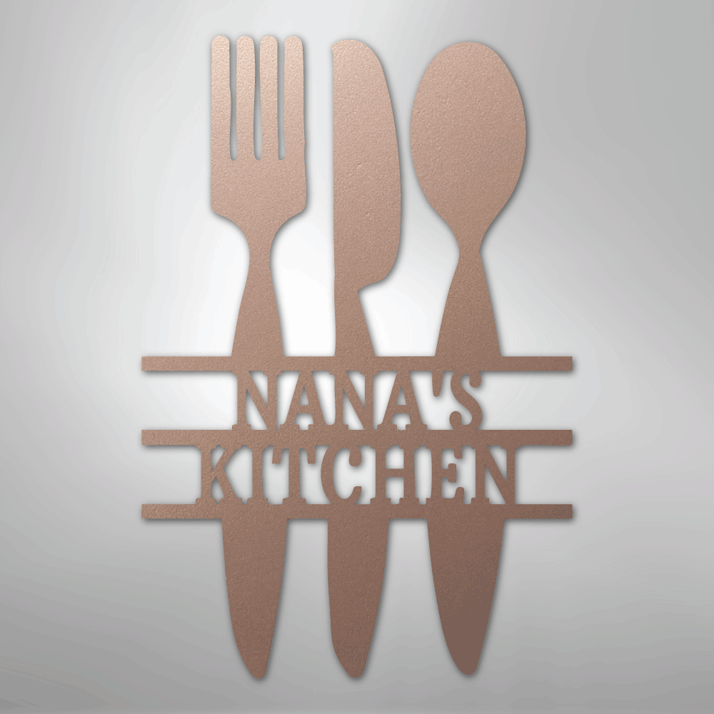 Custom Metal Wall Art - Personalized Kitchen Sign Rose