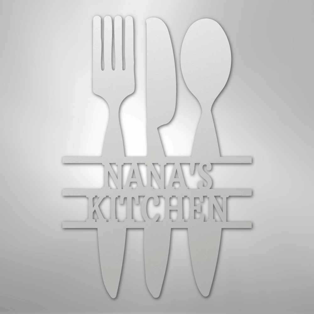 Custom Metal Wall Art - Personalized Kitchen Sign White