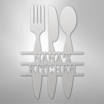 Custom Metal Wall Art - Personalized Kitchen Sign White