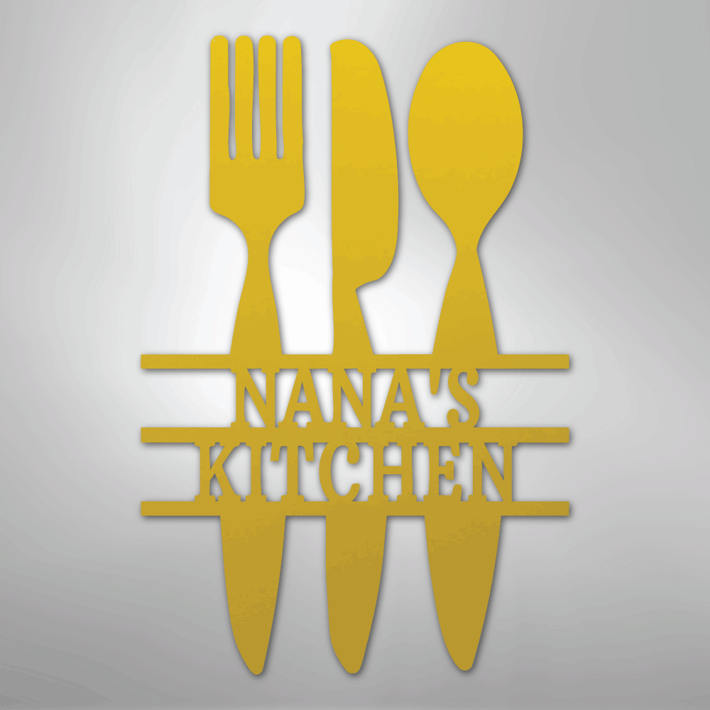 Custom Metal Wall Art - Personalized Kitchen Sign Yellow
