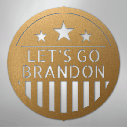 Custom Metal Wall Art - Personalized Patriotic Sign Gold