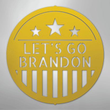 Custom Metal Wall Art - Personalized Patriotic Sign Yellow
