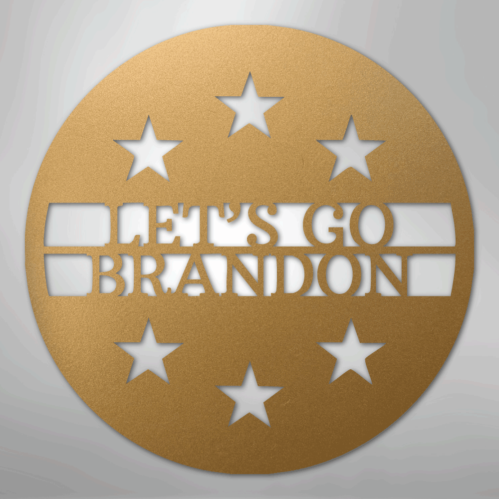 Custom Metal Wall Art - Personalized Patriotic Sign Gold