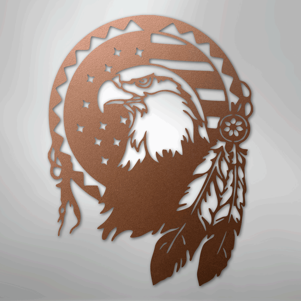 Metal Wall Art - American Eagle Sign Copper