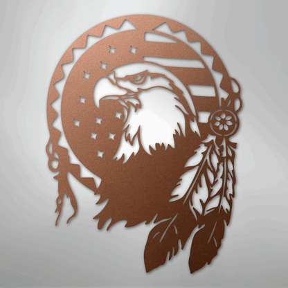 Metal Wall Art - American Eagle Sign Copper