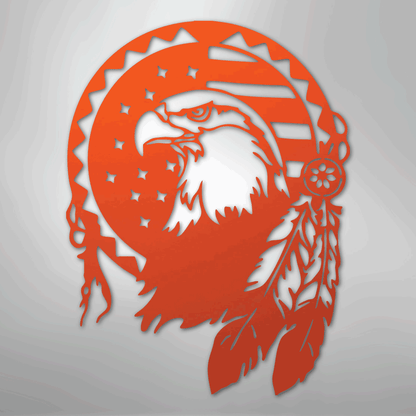 Metal Wall Art - American Eagle Sign Orange