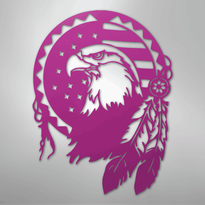Metal Wall Art - American Eagle Sign Purple