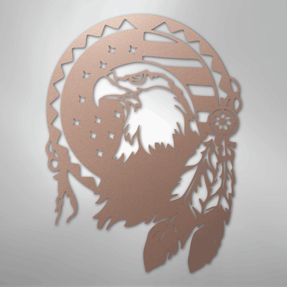 Metal Wall Art - American Eagle Sign Rose