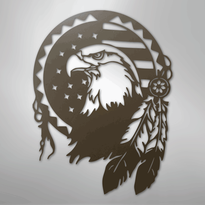 Metal Wall Art - American Eagle Sign Stone