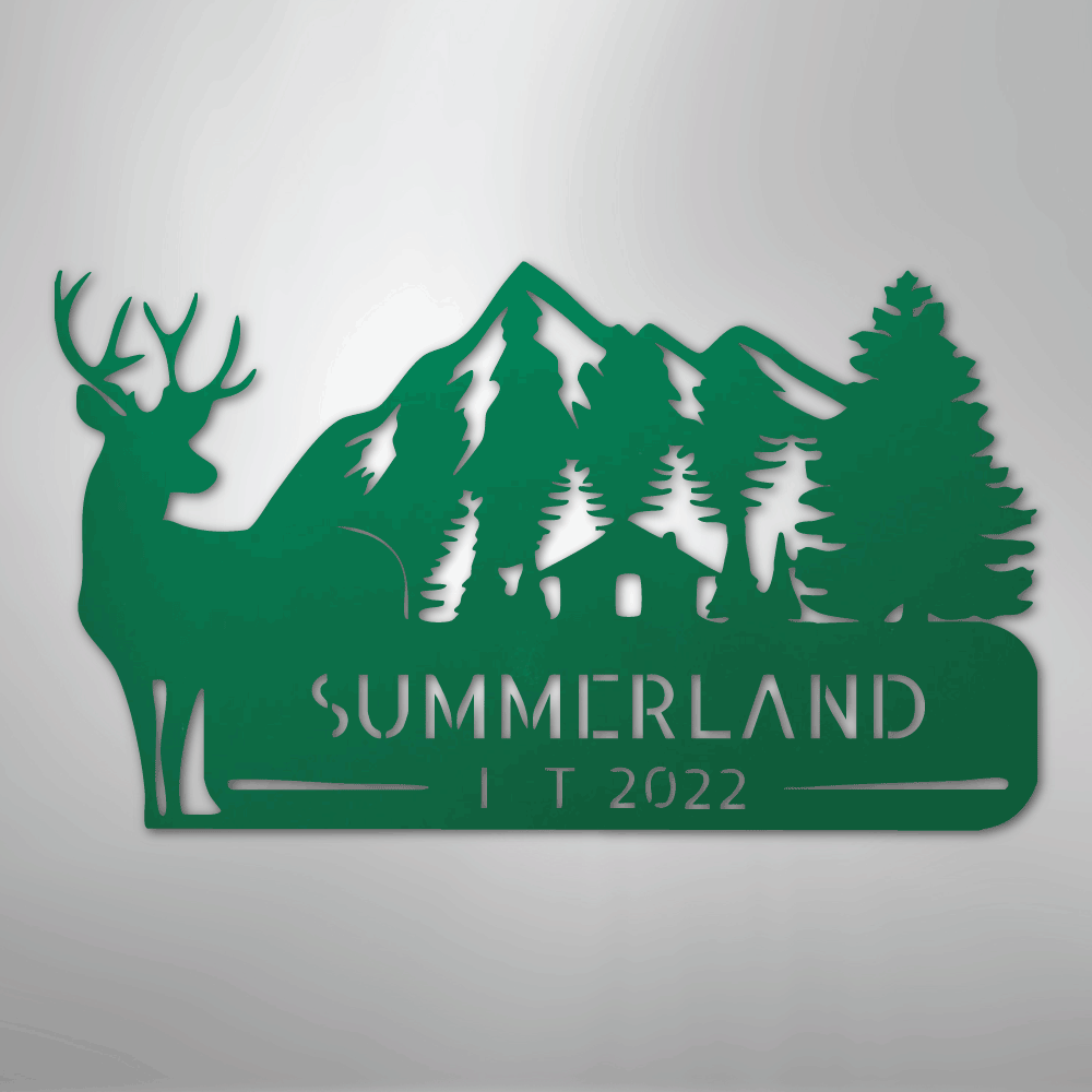 Custom Metal Wall Art - Personalized Farmhouse Sign Green