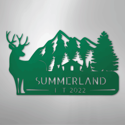 Custom Metal Wall Art - Personalized Farmhouse Sign Green