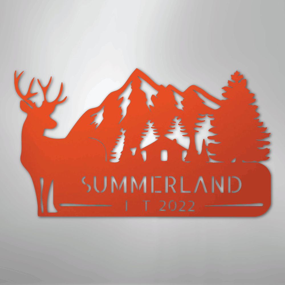 Custom Metal Wall Art - Personalized Farmhouse Sign Orange