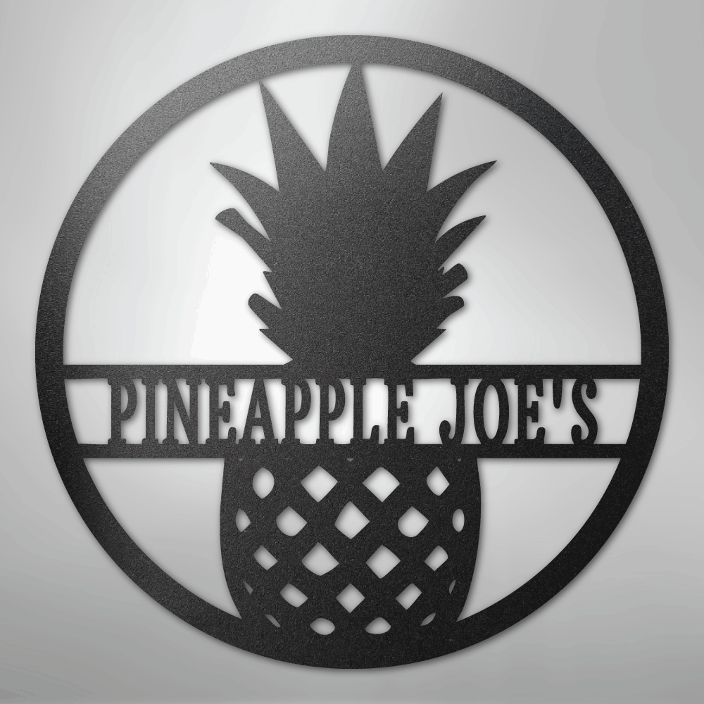 Custom Metal Wall Art - Personalized Pineapple Welcome Sign