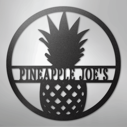 Custom Metal Wall Art - Personalized Pineapple Welcome Sign