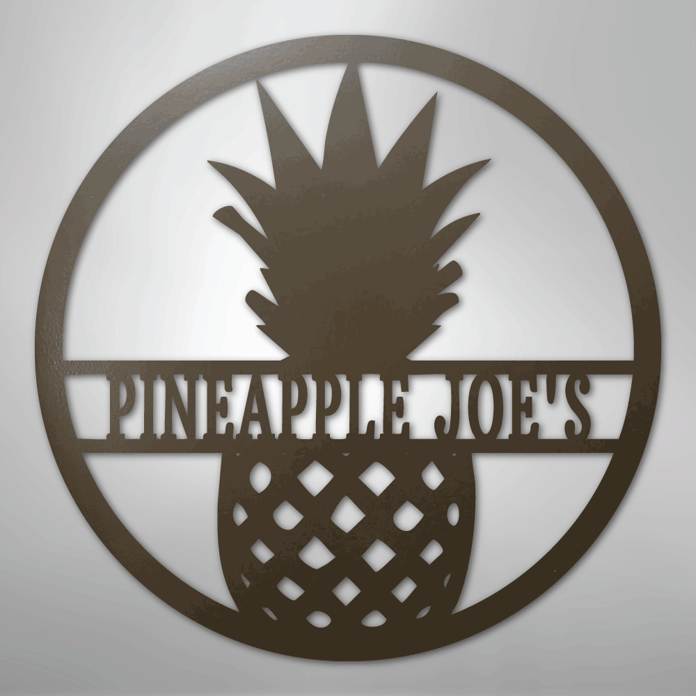 Custom Metal Wall Art - Personalized Pineapple Welcome Sign Stone