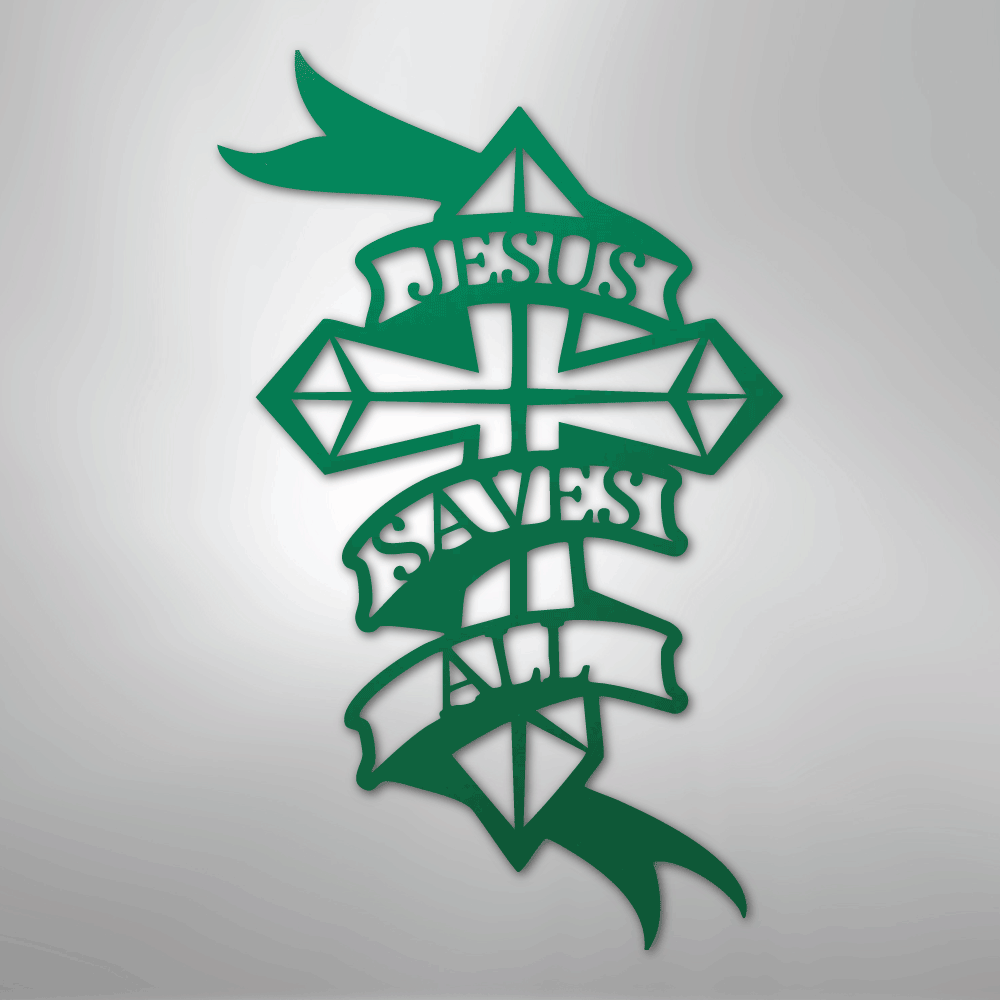 Metal Wall Art - Christian Sign Green