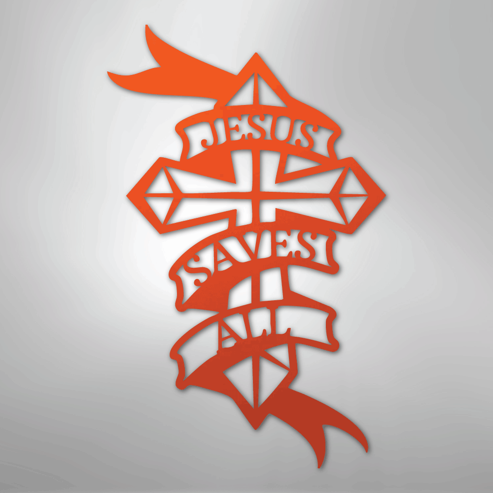 Metal Wall Art - Christian Sign Orange
