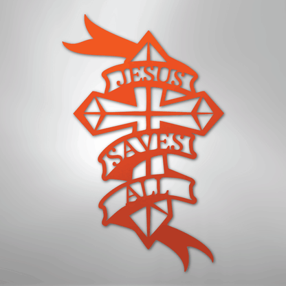 Metal Wall Art - Christian Sign Orange