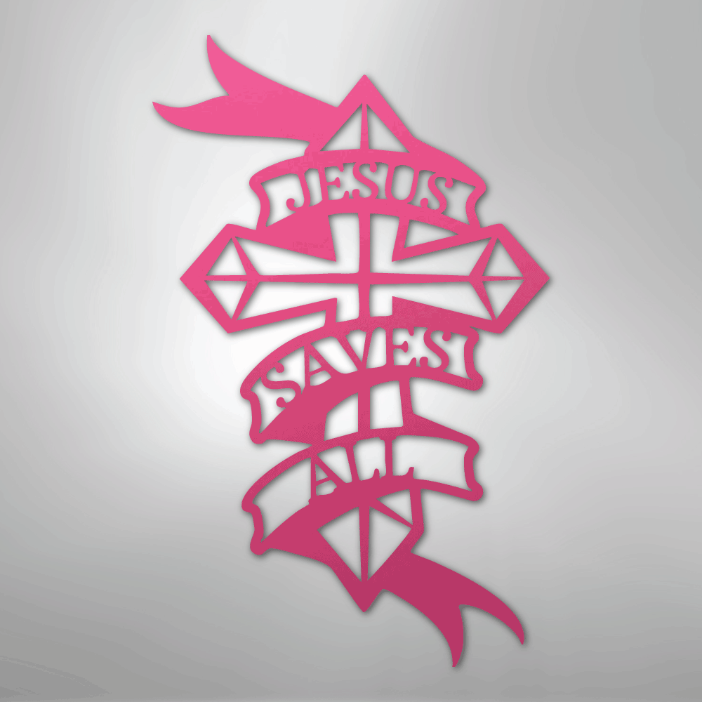 Metal Wall Art - Christian Sign Pink