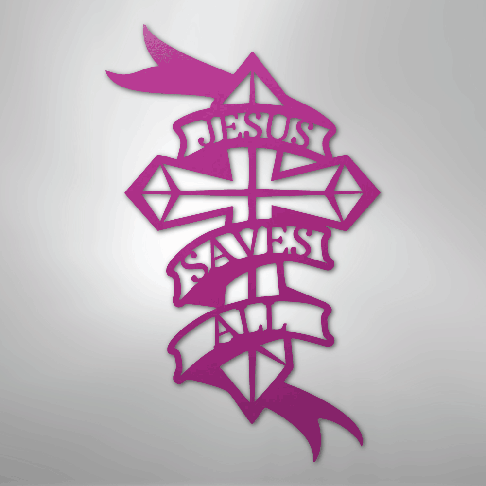 Metal Wall Art - Christian Sign Purple