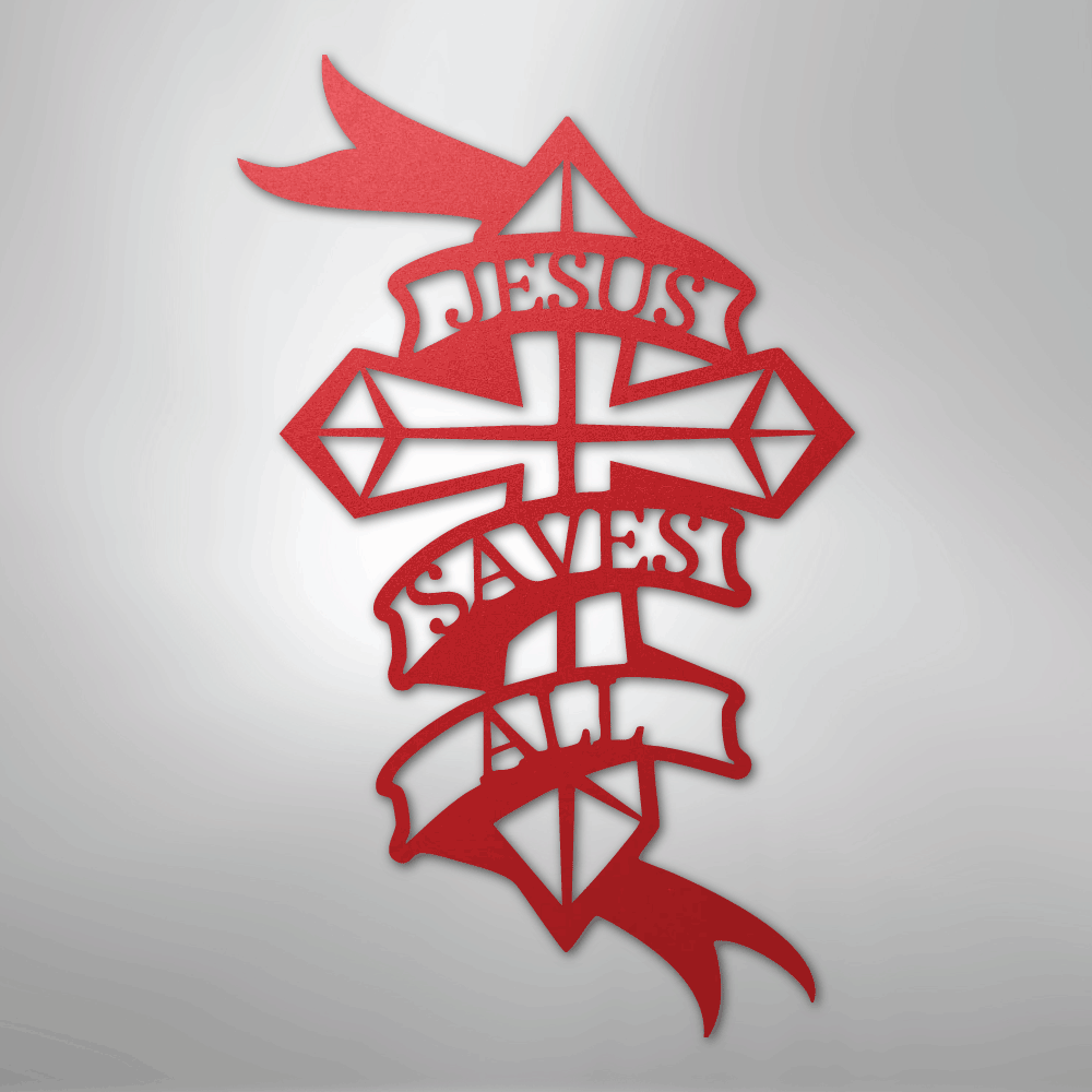 Metal Wall Art - Christian Sign Red