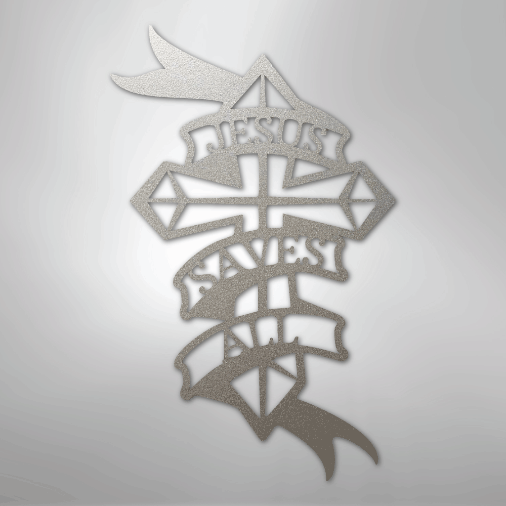 Metal Wall Art - Christian Sign Silver