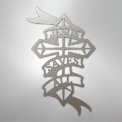 Metal Wall Art - Christian Sign Silver