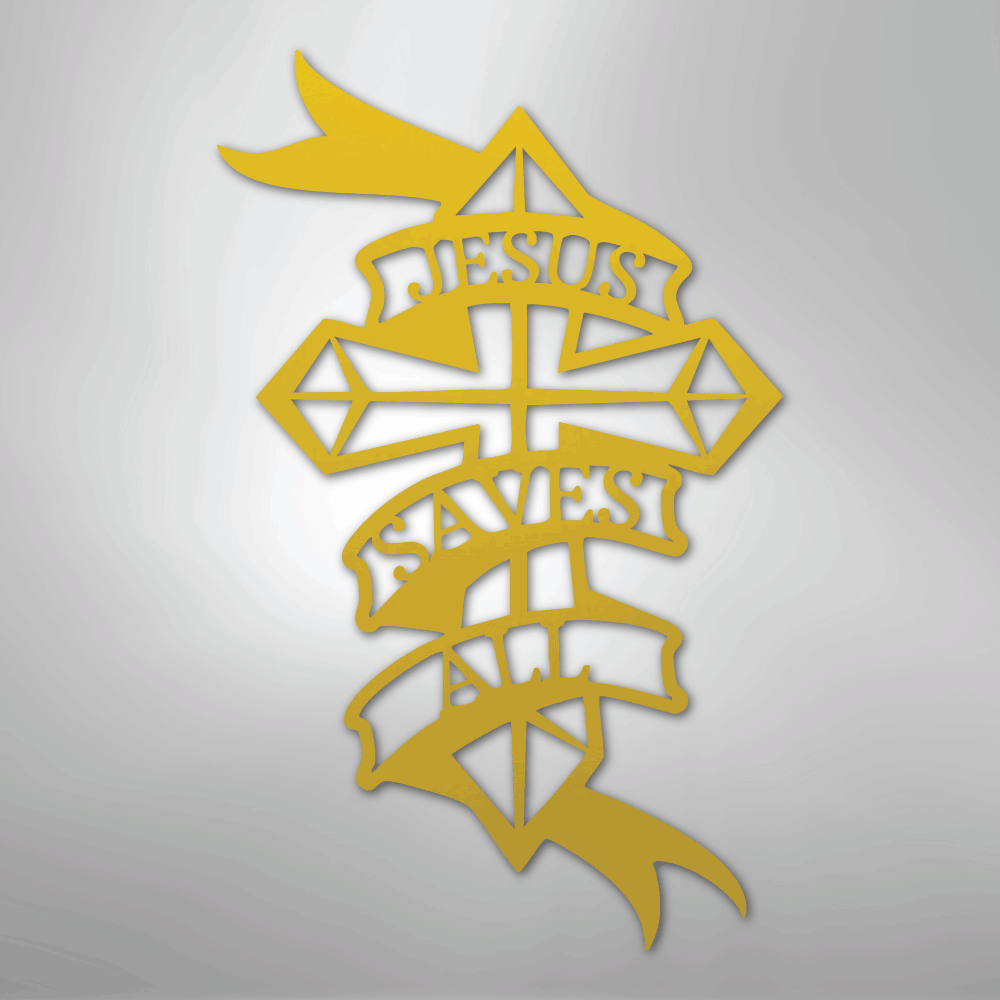 Metal Wall Art - Christian Sign Yellow