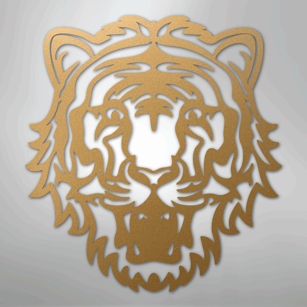 Metal Wall Art - Tiger Sign Gold