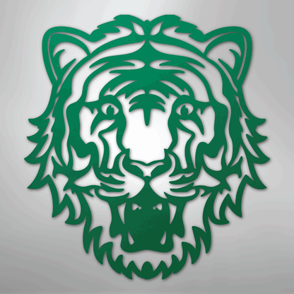 Metal Wall Art - Tiger Sign Green