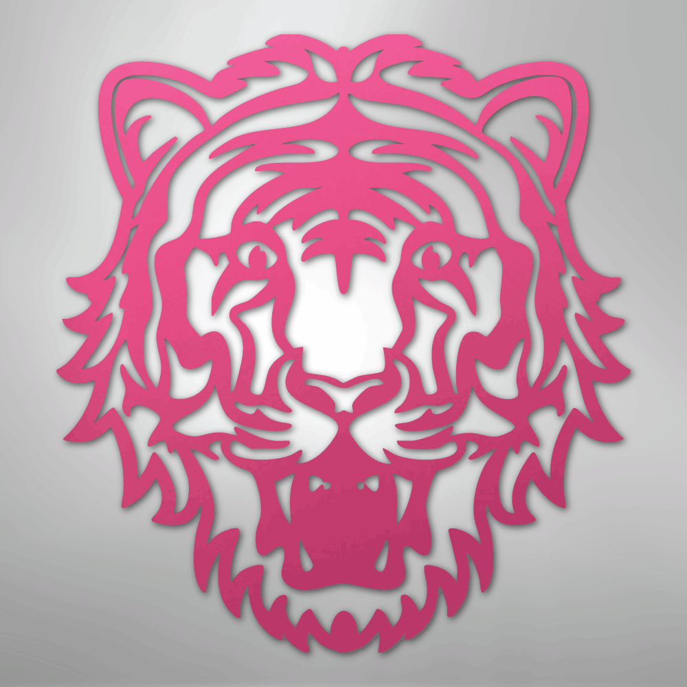 Metal Wall Art - Tiger Sign Pink