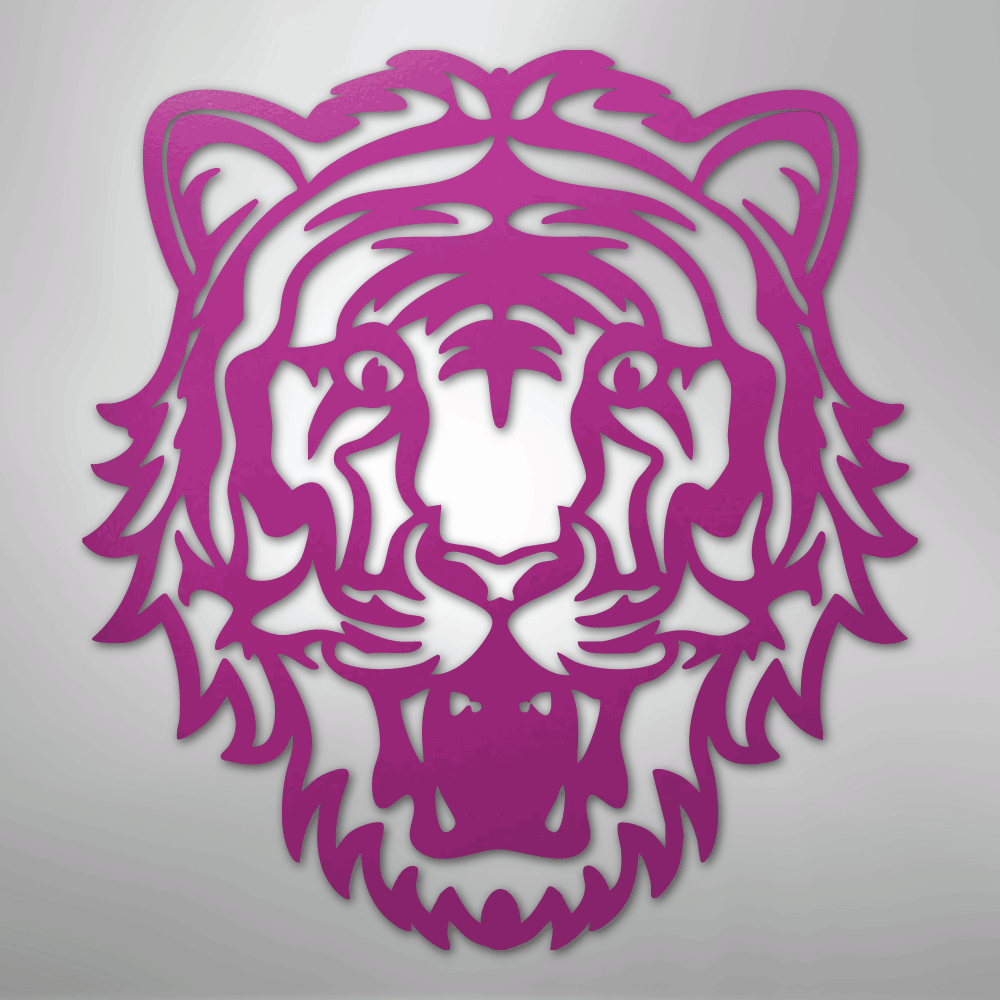Metal Wall Art - Tiger Sign Purple