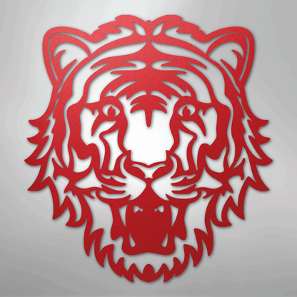 Metal Wall Art - Tiger Sign Red