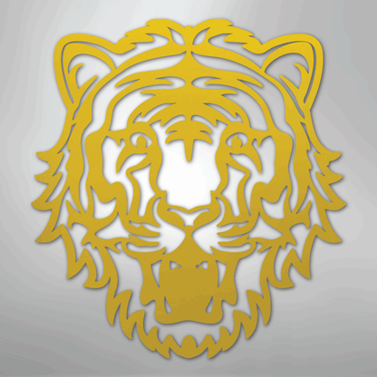 Metal Wall Art - Tiger Sign Yellow