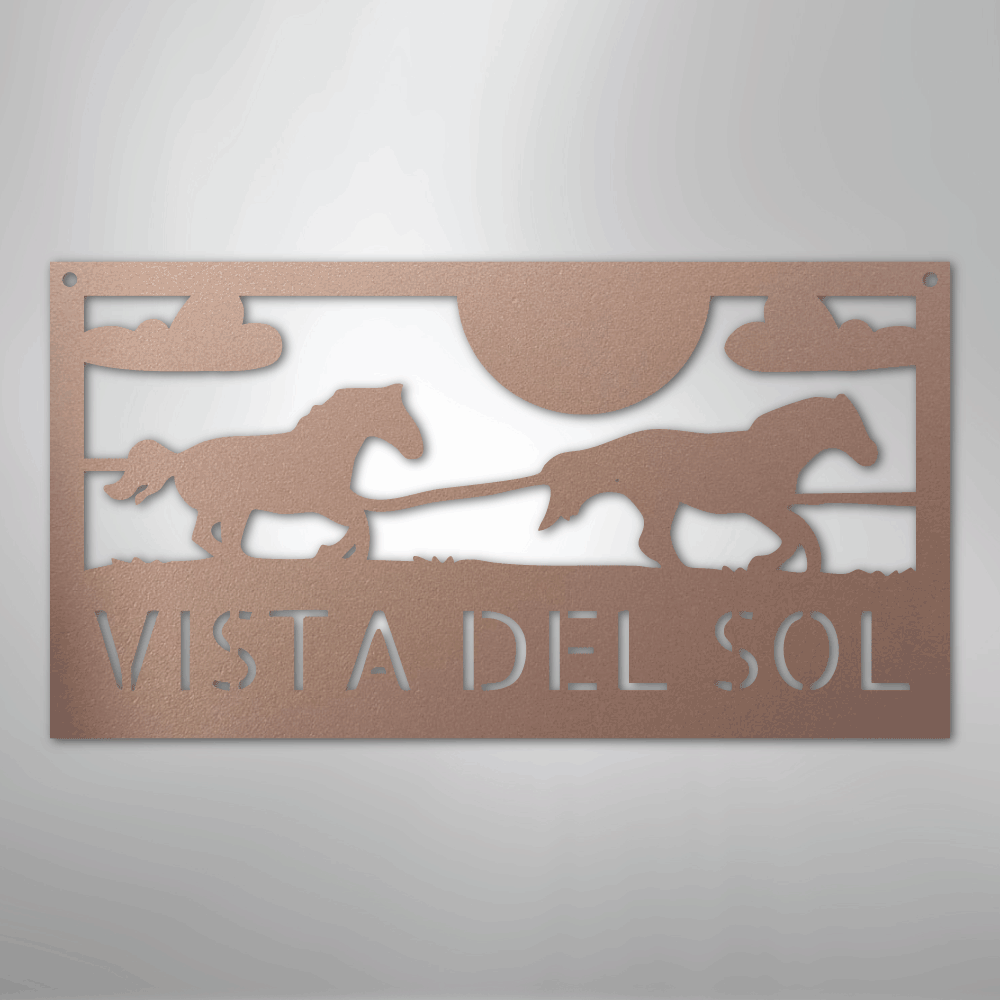 Custom Metal Wall Art - Personalized Horse Racing Monogram Sign Rose