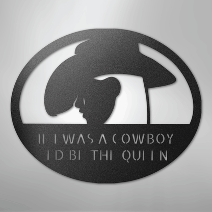 Custom Metal Wall Art - Personalized Cowgirl Sign