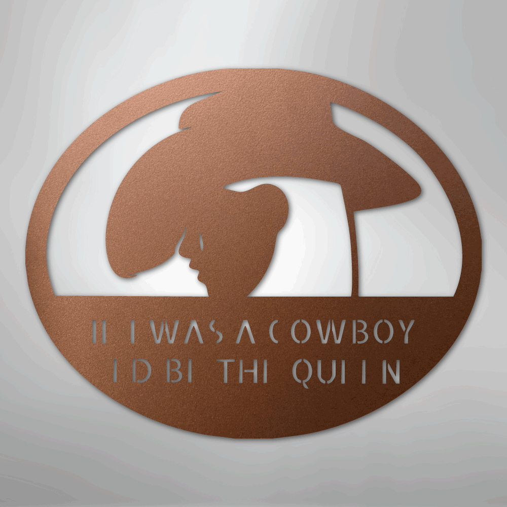 Custom Metal Wall Art - Personalized Cowgirl Sign Copper